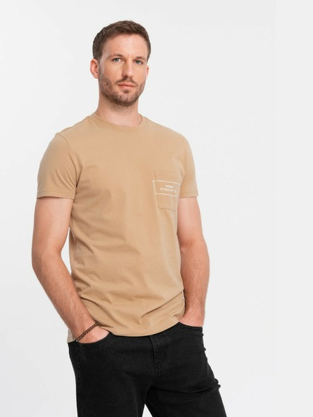 Ombre Clothing Tricou de bumbac pentru bărbați cu buzunar imprimat Ombre Streetstyle Ombre Îmbrăcăminte Ombre
