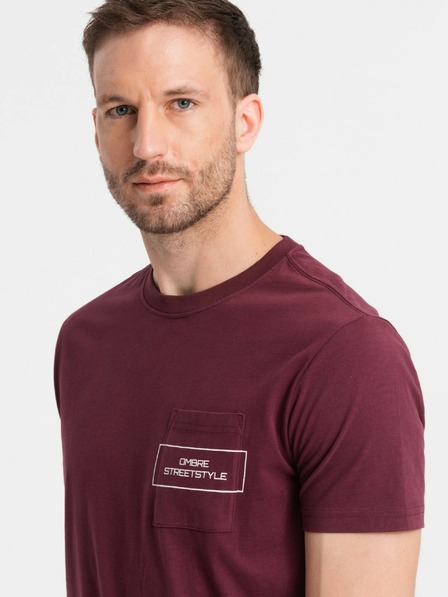 Ombre Clothing Tricou de bumbac pentru bărbați cu buzunar imprimat Ombre Streetstyle Ombre Îmbrăcăminte Ombre