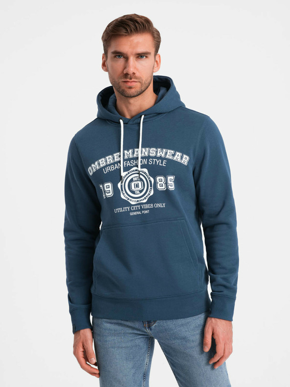 Ombre Clothing Hanorac tip cangur imprimat pentru bărbați - îmbrăcăminte Ombre