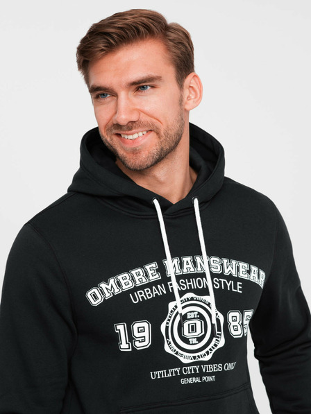 Ombre Clothing Hanorac tip cangur imprimat pentru bărbați - îmbrăcăminte Ombre