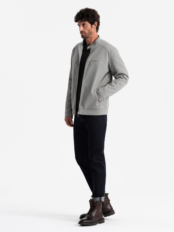 Ombre Clothing Jachetă pentru bărbați cu buzunare și guler Ombre Clothing