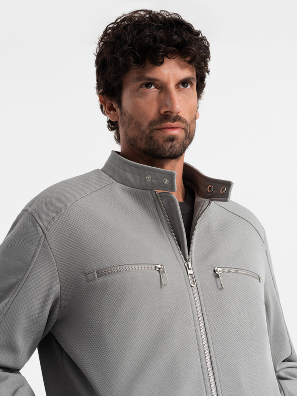 Ombre Clothing Jachetă pentru bărbați cu buzunare și guler Ombre Clothing