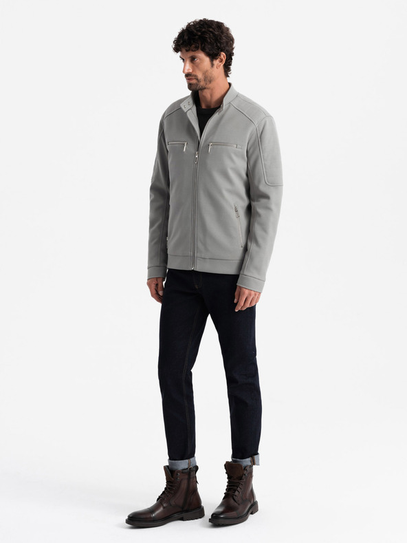 Ombre Clothing Jachetă pentru bărbați cu buzunare și guler Ombre Clothing