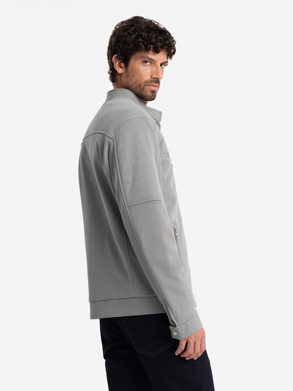 Ombre Clothing Jachetă pentru bărbați cu buzunare și guler Ombre Clothing