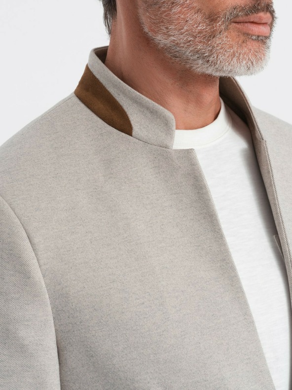 Ombre Clothing Jachetă bărbătească bronzată cu guler ridicat Ombre Clothing