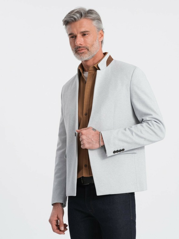 Ombre Clothing Jachetă bărbătească bronzată cu guler ridicat Ombre Clothing