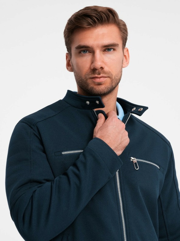 Ombre Clothing Jachetă bărbătească cu guler stand-up și buzunare Ombre Clothing