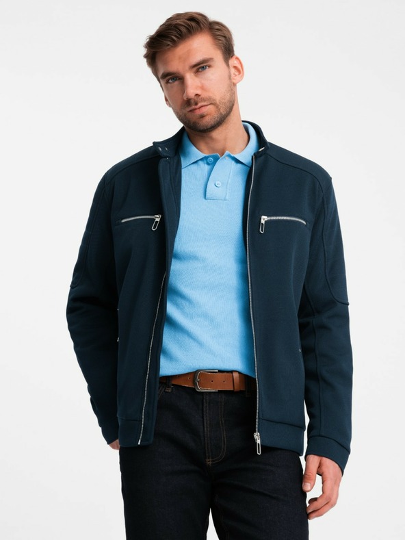 Ombre Clothing Jachetă bărbătească cu guler stand-up și buzunare Ombre Clothing