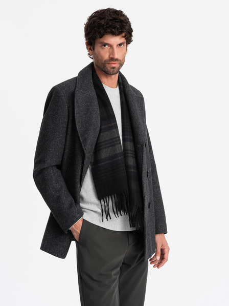 Ombre Clothing Palton bărbătesc scurt cu mânecă dublă din lână Ombre Clothing V1 OM-COWC-0115