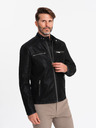 Ombre Clothing Jachetă de motociclist retro pentru bărbați cu guler înalt Ombre Clothing V2 OM-JAFL-0197