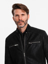 Ombre Clothing Jachetă de motociclist retro pentru bărbați cu guler înalt Ombre Clothing V2 OM-JAFL-0197