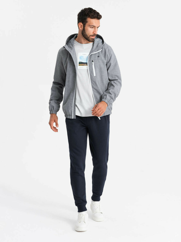 Ombre Clothing Jachetă sport ușoară căptușită cu fleece pentru bărbați Ombre Clothing