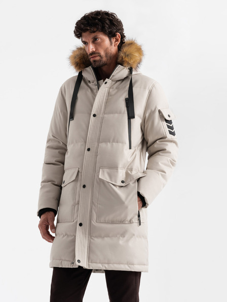 Ombre Clothing Jachetă parka lungă pentru bărbați cu glugă Ombre Clothing