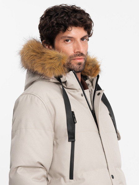Ombre Clothing Jachetă parka lungă pentru bărbați cu glugă Ombre Clothing