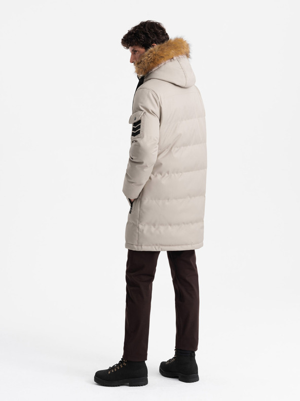 Ombre Clothing Jachetă parka lungă pentru bărbați cu glugă Ombre Clothing