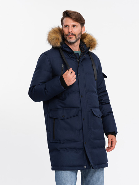 Ombre Clothing Jachetă parka lungă pentru bărbați cu glugă Ombre Clothing