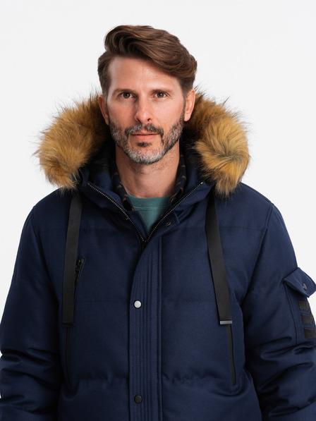 Ombre Clothing Jachetă parka lungă pentru bărbați cu glugă Ombre Clothing