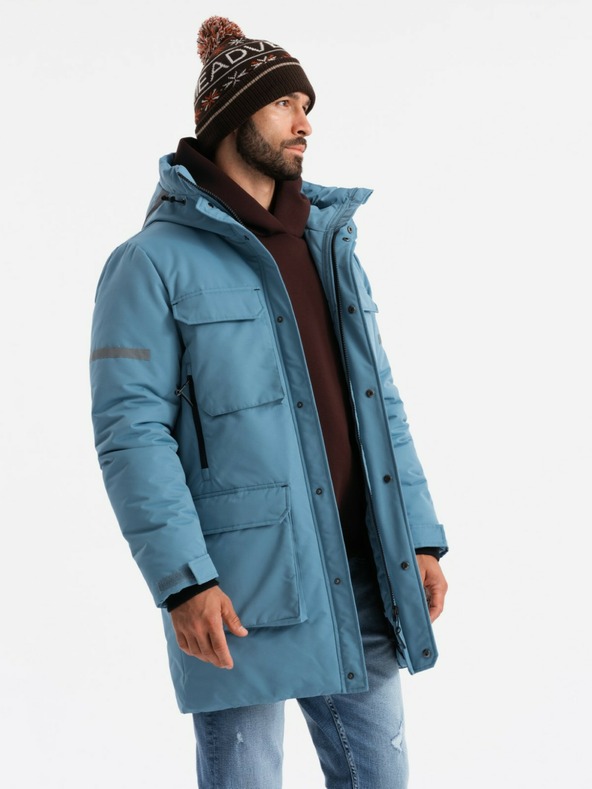 Ombre Clothing Jachetă lungă izolată pentru bărbați Ombre Clothing