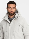 Ombre Clothing Jachetă parka clasică lungă pentru bărbați crem Ombre Clothing
