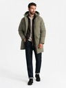 Ombre Clothing Jachetă parka lungă clasică pentru bărbați măsliniu Ombre Clothing