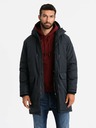 Ombre Clothing Jachetă parka clasică lungă pentru bărbați negru Ombre Clothing