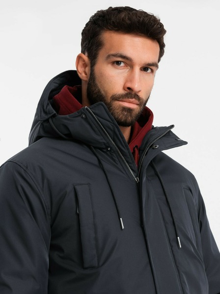 Ombre Clothing Jachetă parka clasică lungă pentru bărbați negru Ombre Clothing