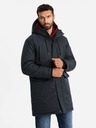 Ombre Clothing Jachetă parka clasică lungă pentru bărbați negru Ombre Clothing