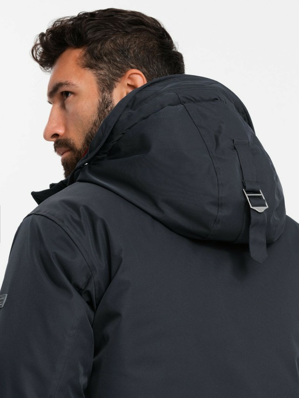 Ombre Clothing Jachetă parka clasică lungă pentru bărbați negru Ombre Clothing