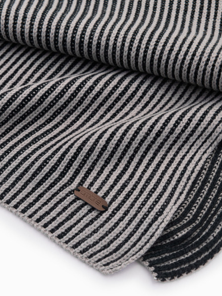 Ombre Clothing Eșarfă tricotată pentru bărbați cu dungi bicolore gri și negru Ombre Clothing