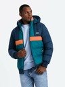 Ombre Clothing Jachetă sport retro pentru bărbați în albastru închis și portocaliu Ombre Clothing