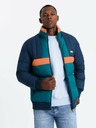 Ombre Clothing Jachetă sport retro pentru bărbați în albastru închis și portocaliu Ombre Clothing