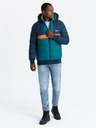 Ombre Clothing Jachetă sport retro pentru bărbați în albastru închis și portocaliu Ombre Clothing
