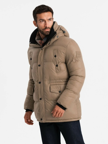 Ombre Clothing Jachetă lungă pentru bărbați cu buzunare Ombre Clothing