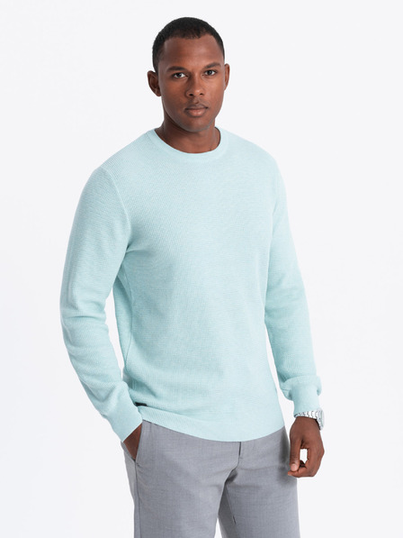 Ombre Clothing Pulover din tricot structurat Melange pentru bărbați Mint Ombre Clothing