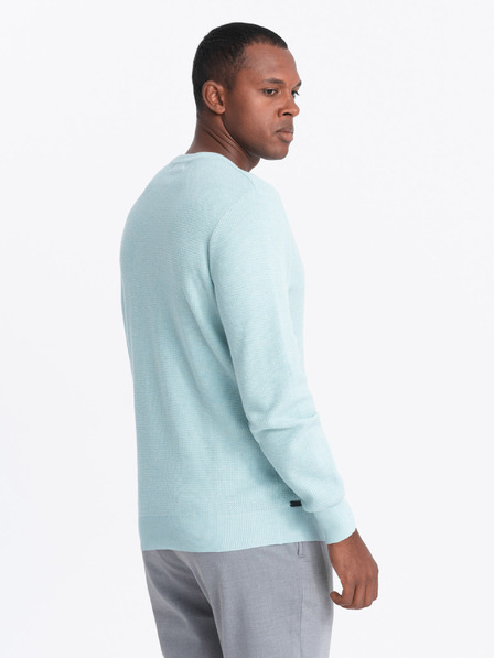 Ombre Clothing Pulover din tricot structurat Melange pentru bărbați Mint Ombre Clothing