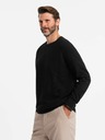 Ombre Clothing Pulover raglan pentru bărbați cu mâneci cu nervuri negru Îmbrăcăminte Ombre