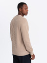 Ombre Clothing Pulover tricotat structurat melange pentru bărbați nisip Îmbrăcăminte Ombre