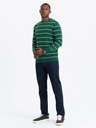 Ombre Clothing Pulover casual bărbătesc cu dungi orizontale verde Ombre Clothing