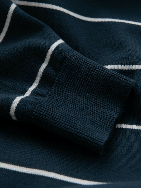 Ombre Clothing Pulover casual pentru bărbați cu dungi orizontale albastru închis Ombre Clothing