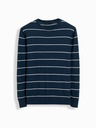 Ombre Clothing Pulover casual pentru bărbați cu dungi orizontale albastru închis Ombre Clothing