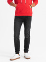 Ombre Clothing Pantaloni de trening din denim pentru bărbați cu cusături asimetrice negru Ombre Clothing