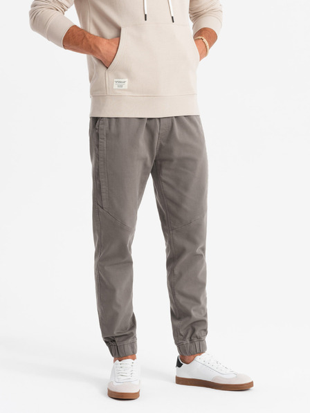 Ombre Clothing Pantaloni de trening tricotați pentru bărbați cu pliuri grafit Ombre Clothing