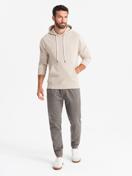 Ombre Clothing Pantaloni de trening tricotați pentru bărbați cu pliuri grafit Ombre Clothing