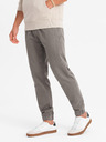Ombre Clothing Pantaloni de trening tricotați pentru bărbați cu pliuri grafit Ombre Clothing