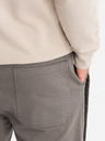 Ombre Clothing Pantaloni de trening tricotați pentru bărbați cu pliuri grafit Ombre Clothing