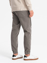 Ombre Clothing Pantaloni de trening tricotați pentru bărbați cu pliuri grafit Ombre Clothing