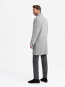 Ombre Clothing Palton elegant bărbătesc cu croială dublă și spinare gri Ombre Clothing