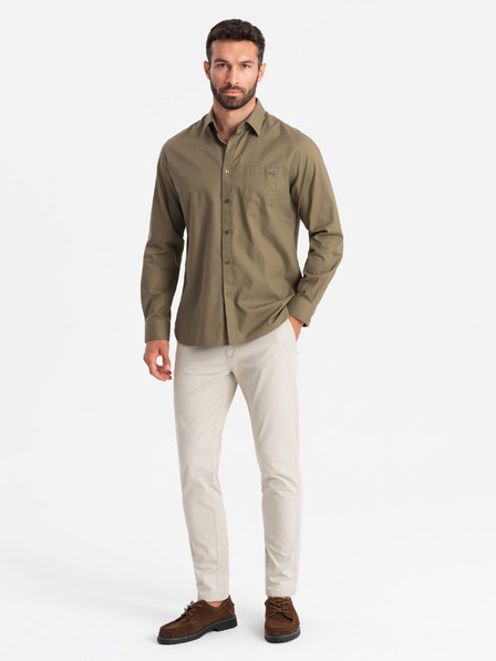Ombre Clothing Pantaloni chino bărbătești REGULAR FIT bej Îmbrăcăminte Ombre