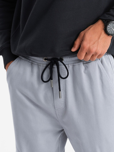 Ombre Clothing Pantaloni de trening tricotați pentru bărbați cu buzunare cargo gri deschis Îmbrăcăminte Ombre