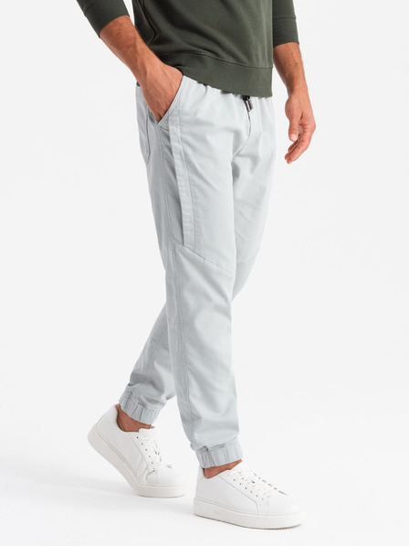 Ombre Clothing Pantaloni de trening tricotați pentru bărbați cu pliuri gri deschis Îmbrăcăminte Ombre